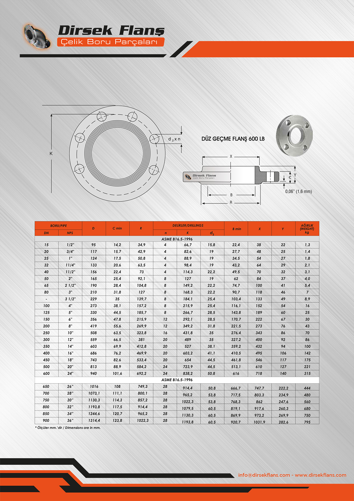 SLIP ON FLANS 600 LB